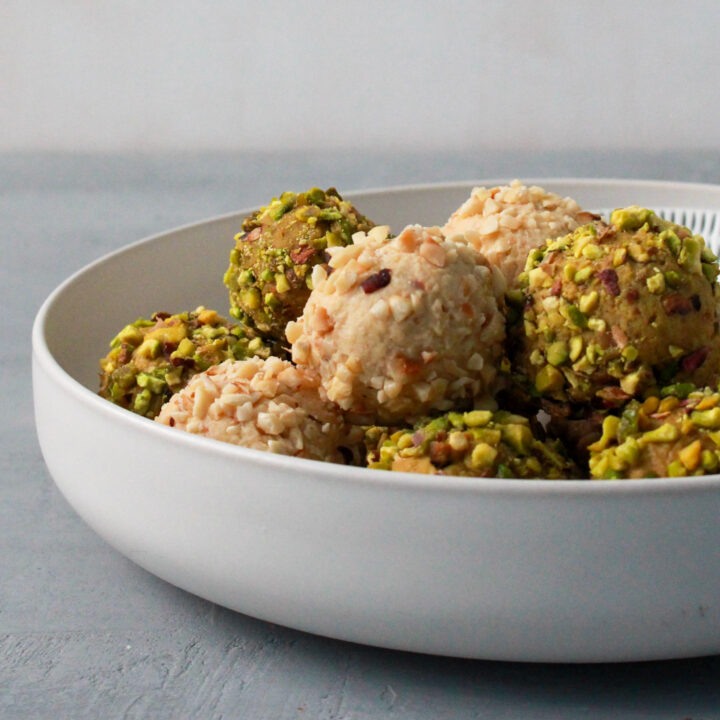 pistachio hazelnut white choc truffles