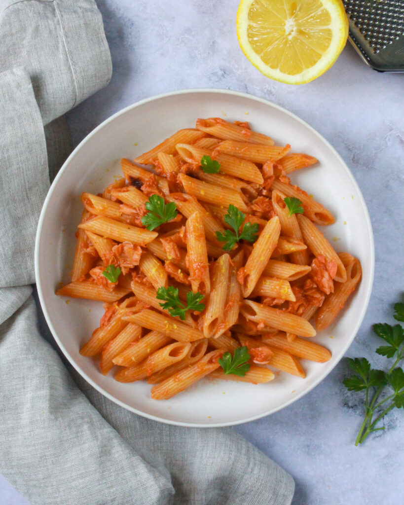 lemon tomato salmon pasta