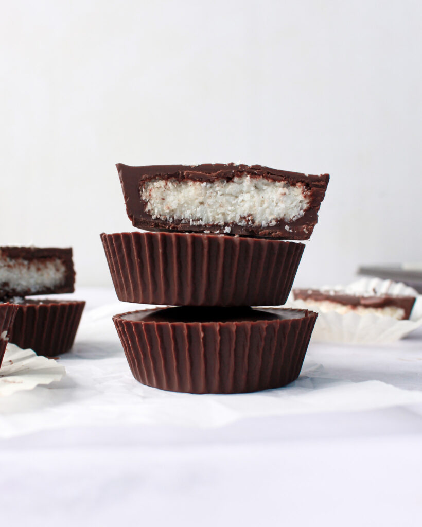 vegan chocolate coconut bounty cups