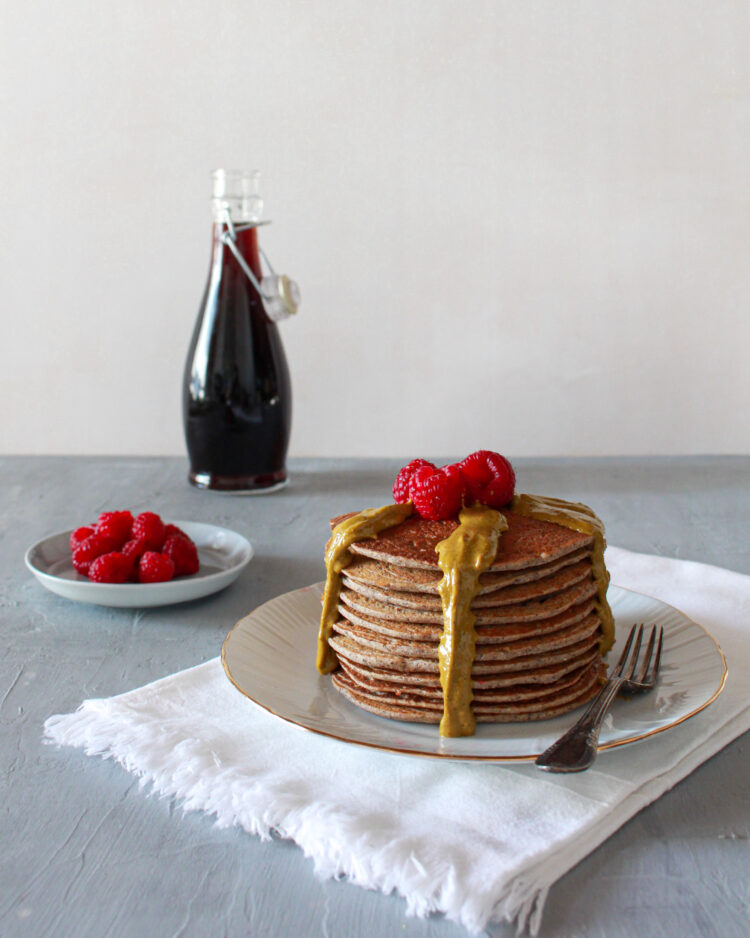 vegan oat and banana pancakes