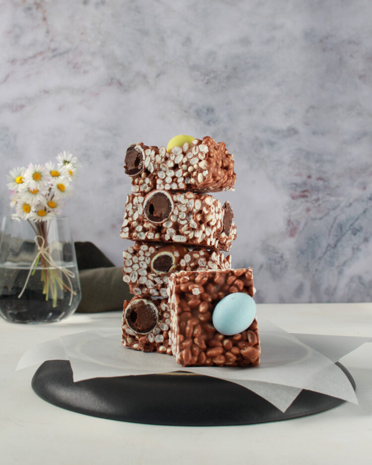 easter chocolate puffed rice treats