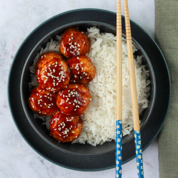 sweet spicy asian meatballs